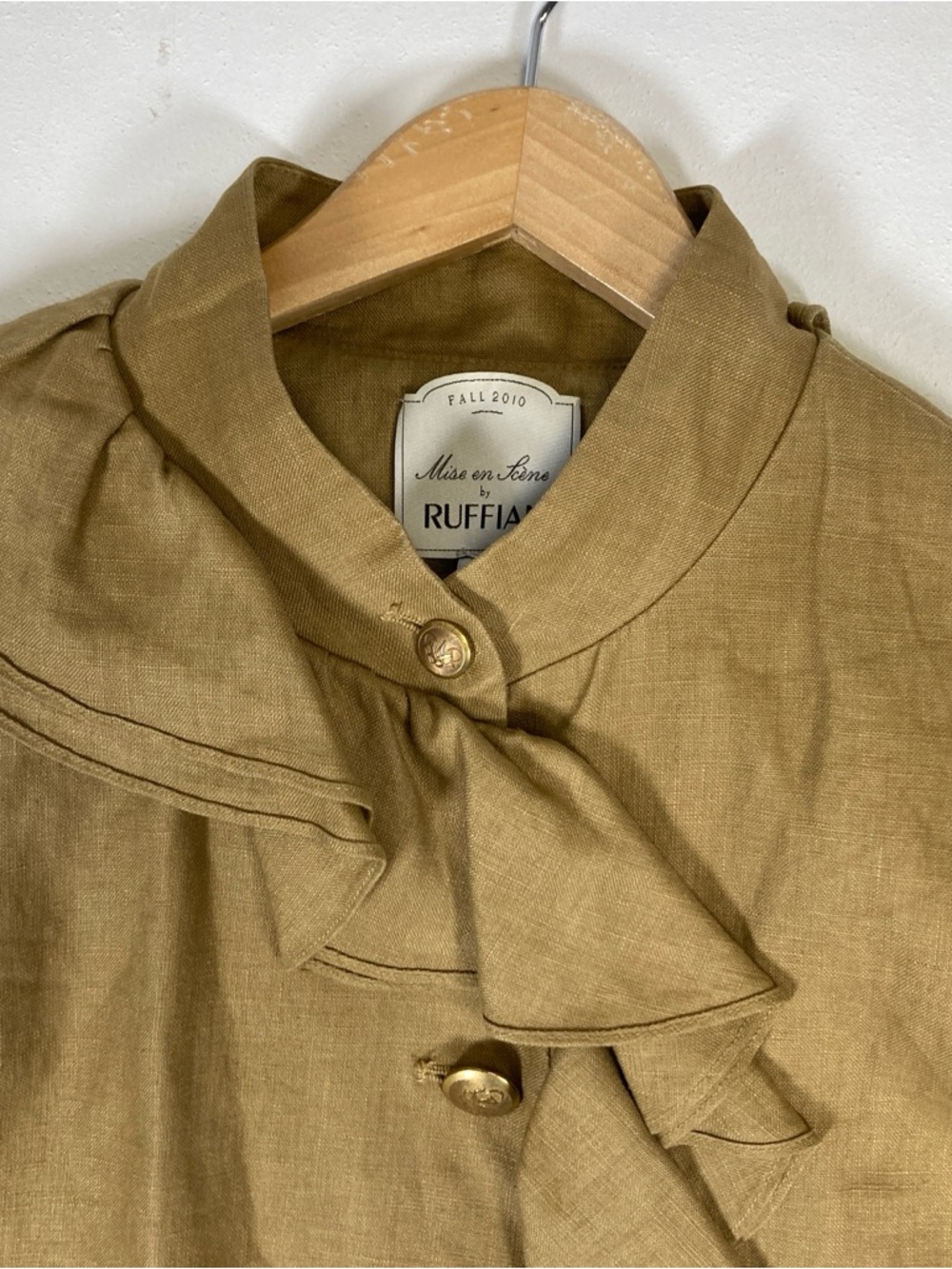Anthropologie RUFFIAN MISE en SCENE Well Wisher Jacket Ruffle Linen Silk Size 8 - Picture 3 of 16